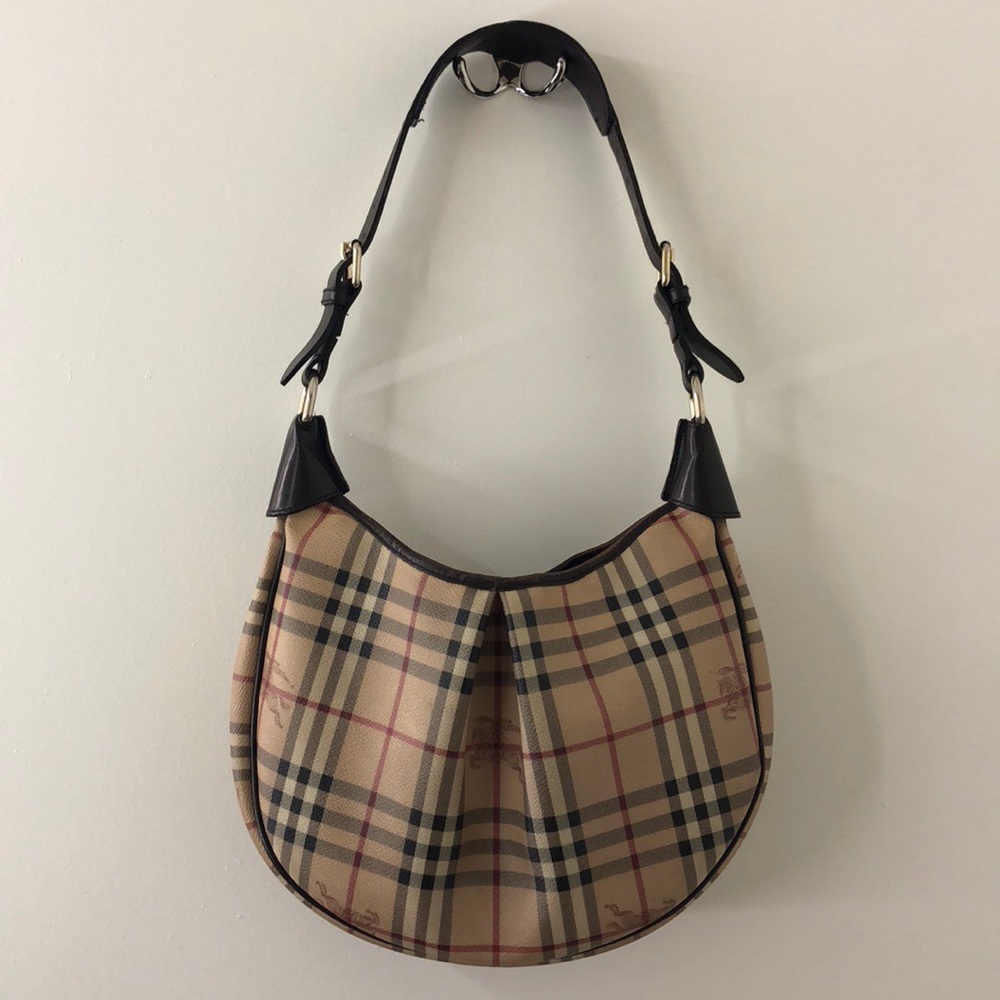 Vintage Burberry Haymarket Coated Canvas Purse